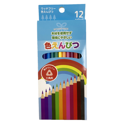 TIS WOOD FREE TRIANGLE COLOR PENCIL 12 COLORS
