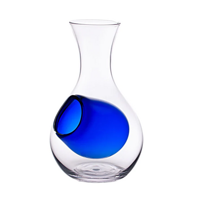 GLASS SAKE SERVER WITH BLUE ICE POCKET 12 FL OZ
