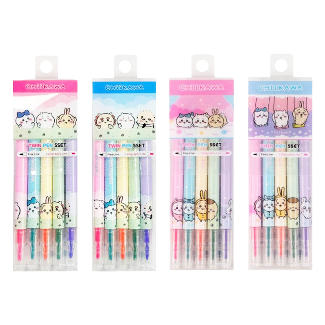 ちいこ CHIIKAWA TWIN PEN 5 COLORS SET – HANAMARU JAPANESE MARKETPLACE