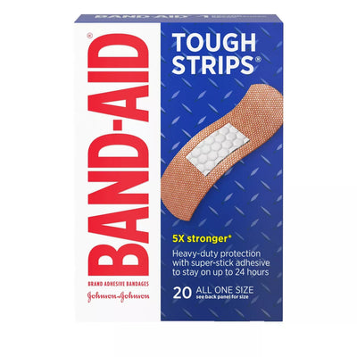 BAND AID TOUGH STRIPS 20P