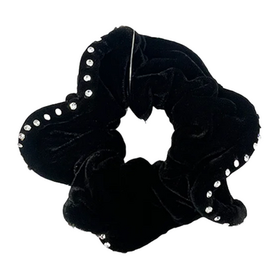 HAIR ACC HAIR TIE SCRUNCHIE BLACK VELVET