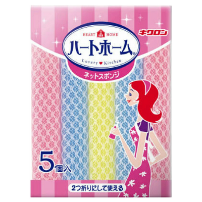 KIKURON HEART HOME NET SPONGE 5P