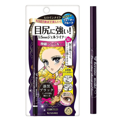 KISSME HEROINE WATERPROOF PENCIL EYELINER BLACK 01