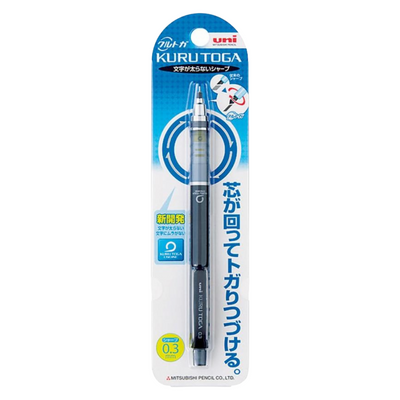 KURUTOGA MECHANICAL PENCIL STANDARD 0.3MM BLACK