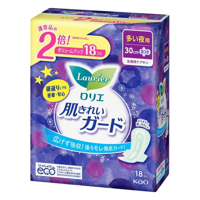 KAO LAURIER SANITARY NAPKIN WITH WING 30CM 9PCX2PK