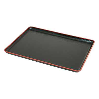 NON-SLIP BLACK RECTANGULAR SERVING TRAY 13.25 X 10.4 IN