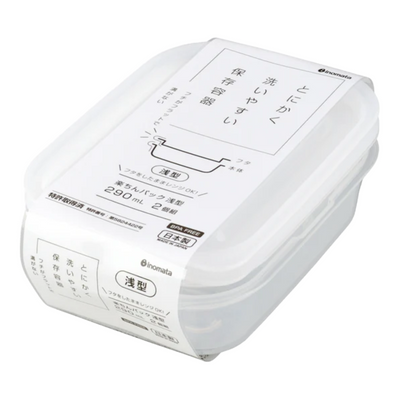 INOMATA PLASTIC FOOD CONTAINER 290ML 2P WHITE