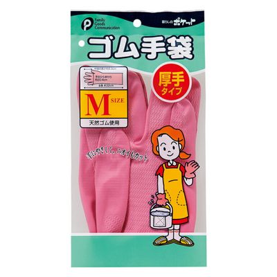RUBBER GLOVES THICK M SIZE 1PAIR