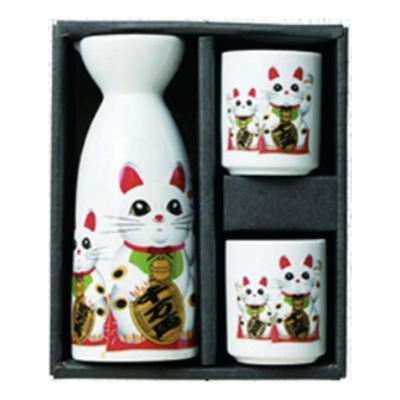 SAKE SET LUCKY CAT