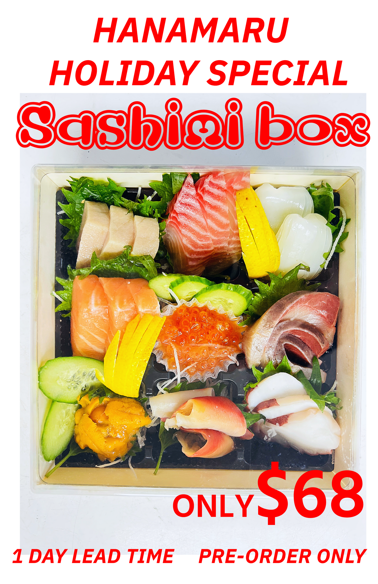 Omakase Sashimi BOX with sea urchin (CRYSTAL)  おまかせ 刺身日本雲丹付き(クリスタル)- KBYSF