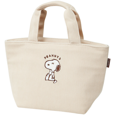 SKATER SNOOPY INSULATED CORDUROY LUNCH BAG