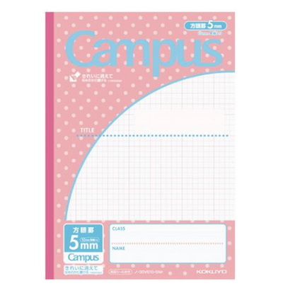 NOTE KOKUYO CAMPUS 5MM HOGAN 30SHEET PINK DOTS