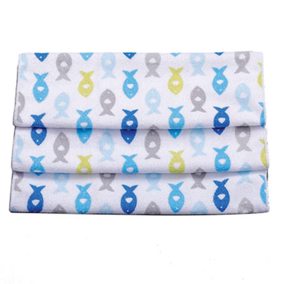 SOFT PRINTED TOWEL MICROFIBER FISH PATTERN