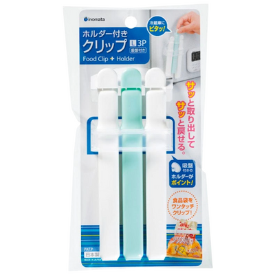 PLASTIC FOOD CLIP W/HOLDER 3P