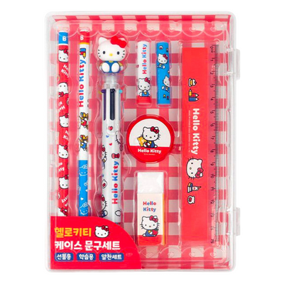 SANRIO HELLO KITTY STATIONARY SET W/PLASTIC CASE