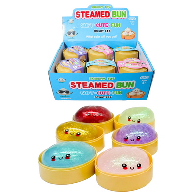 SQUISHY STRESS RELIEF TOY DUMPLING GLITTER W/ CASE