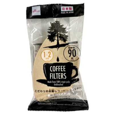 COFFEE FILTERS 1-2CUPS UNBLEACHED 90SHEET