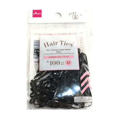 RUBBER HAIR BAND M BLACK 100PCS