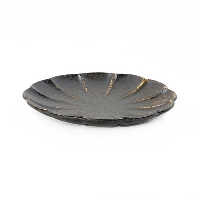 KIKKA DAISY BLACK KESSHO SALAD PLATE 8.5 DIA