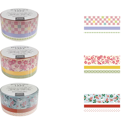 MASKING TAPE SOFT JAPANESE PATTERN 3 ROLLS SET