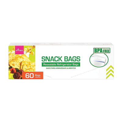RESEALABLE REFRIGERATOR SNACK BAGS 60BAGS