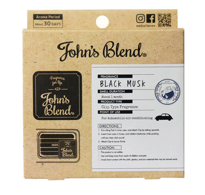 JOHN'S BLEND CLIP ON AIR FRESHENER BLACK MUSK