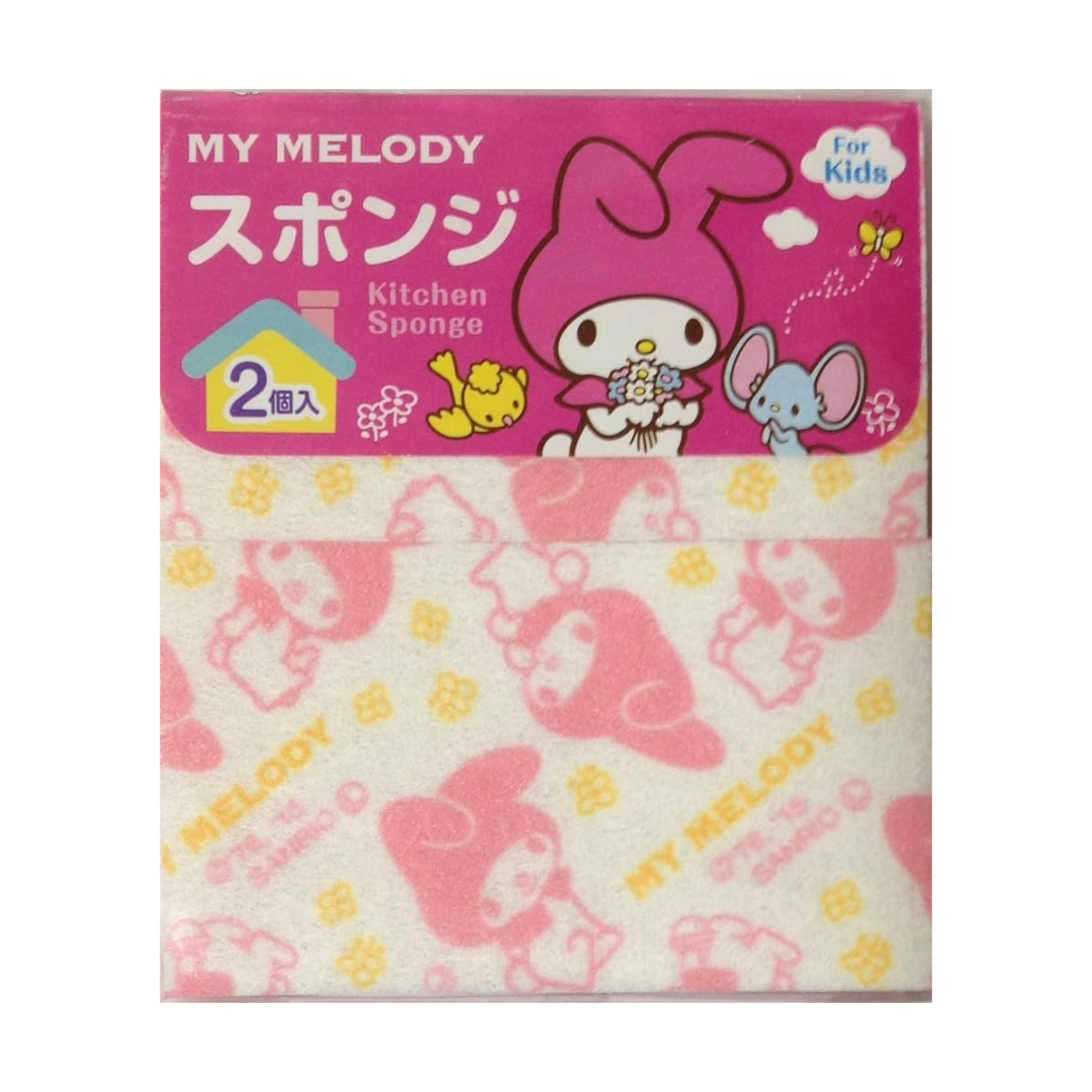 MY MELODY 2P KITCHEN SPONGE 110 X 30 X 65MM