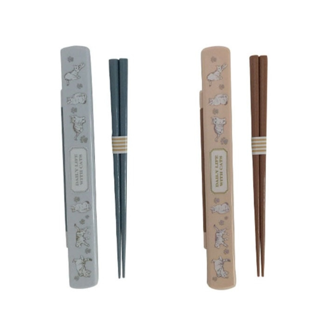 NAKANO CAT LIFE CHOPSTICKS & CASE 19.5CM
