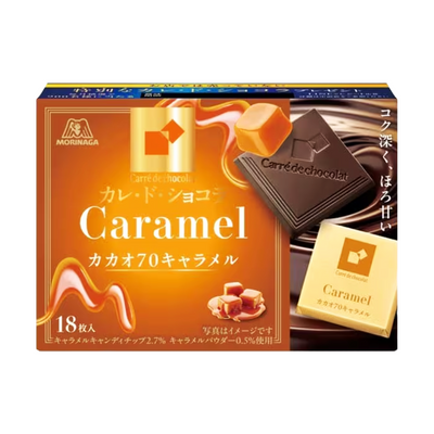 MORINAGA CARRE DE CHOCOLAT CARAMEL WITH 70% CACAO 18P