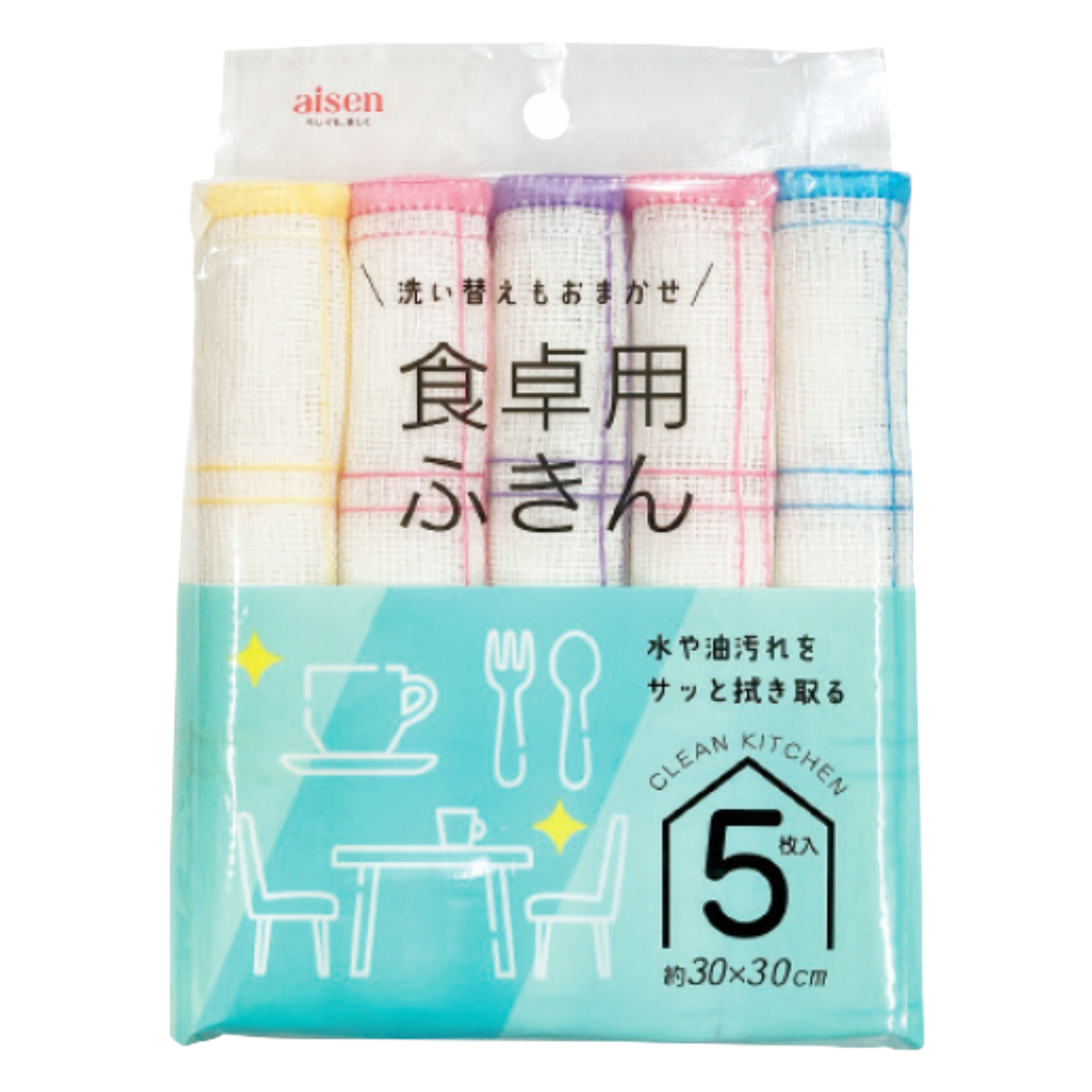 AISEN TABLE CLEANING CLOTH 30X30CM 5PC