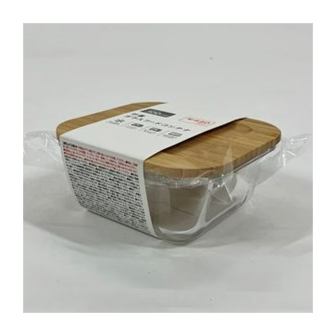 BAMBOO LID GLASS CONTAINER 300ML