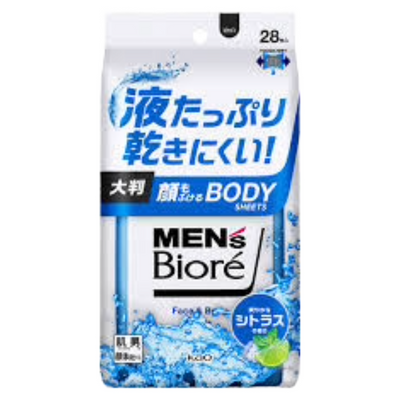 KAO BIORE BODY&FACE SHEETS FOR MENS 28SHEETS