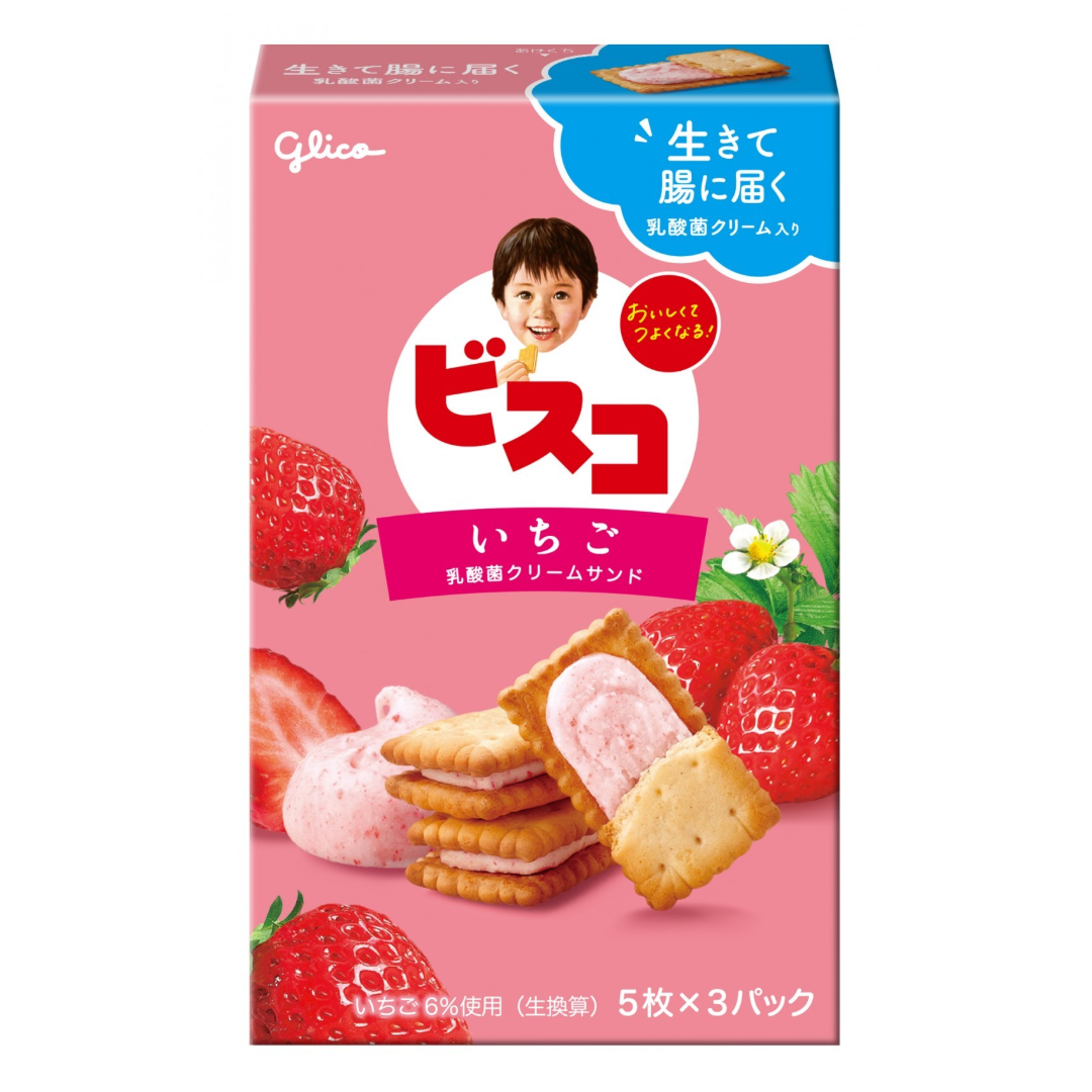 GLICO BISCO STRAWBERRY CREAM