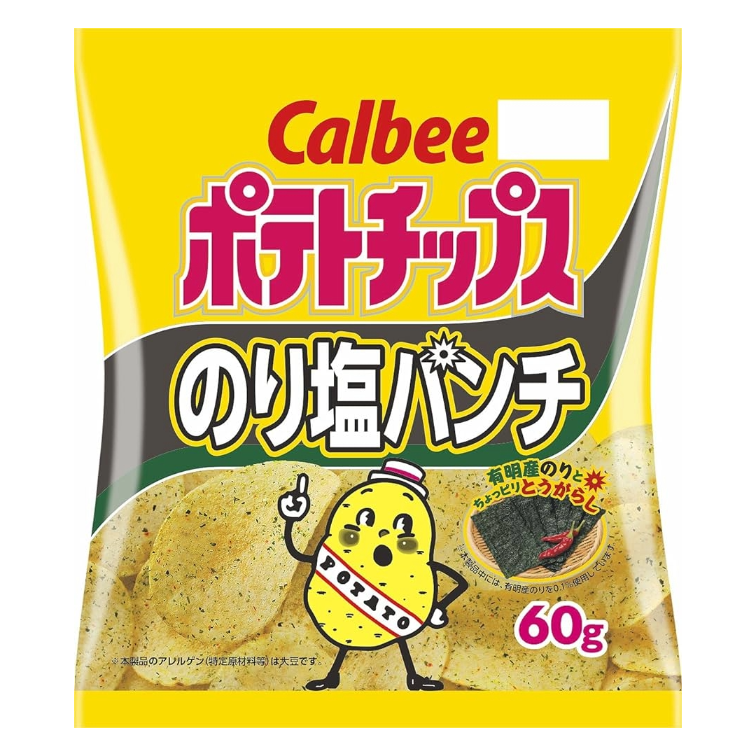 CALBEE POTATO CHIPS SALT&SEAWEED SPICY JP