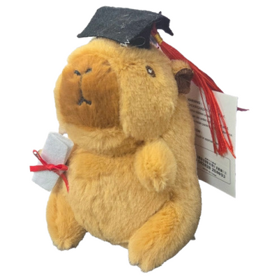 CAPYBARA STUFFED TOY GRADUATION CAP 13CM