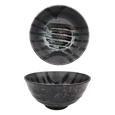 BLACK CERAMIC DONBURI BOWL 6.75 DIA