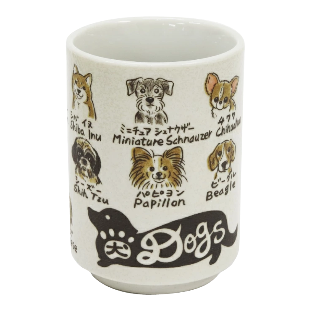 YUNOMI TEA CUP DOG DESIGN