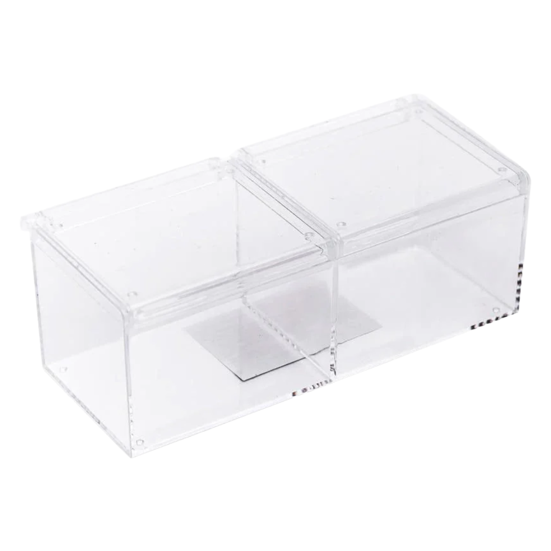 CLEAR CASE DOUBLE POCKET WITH LID