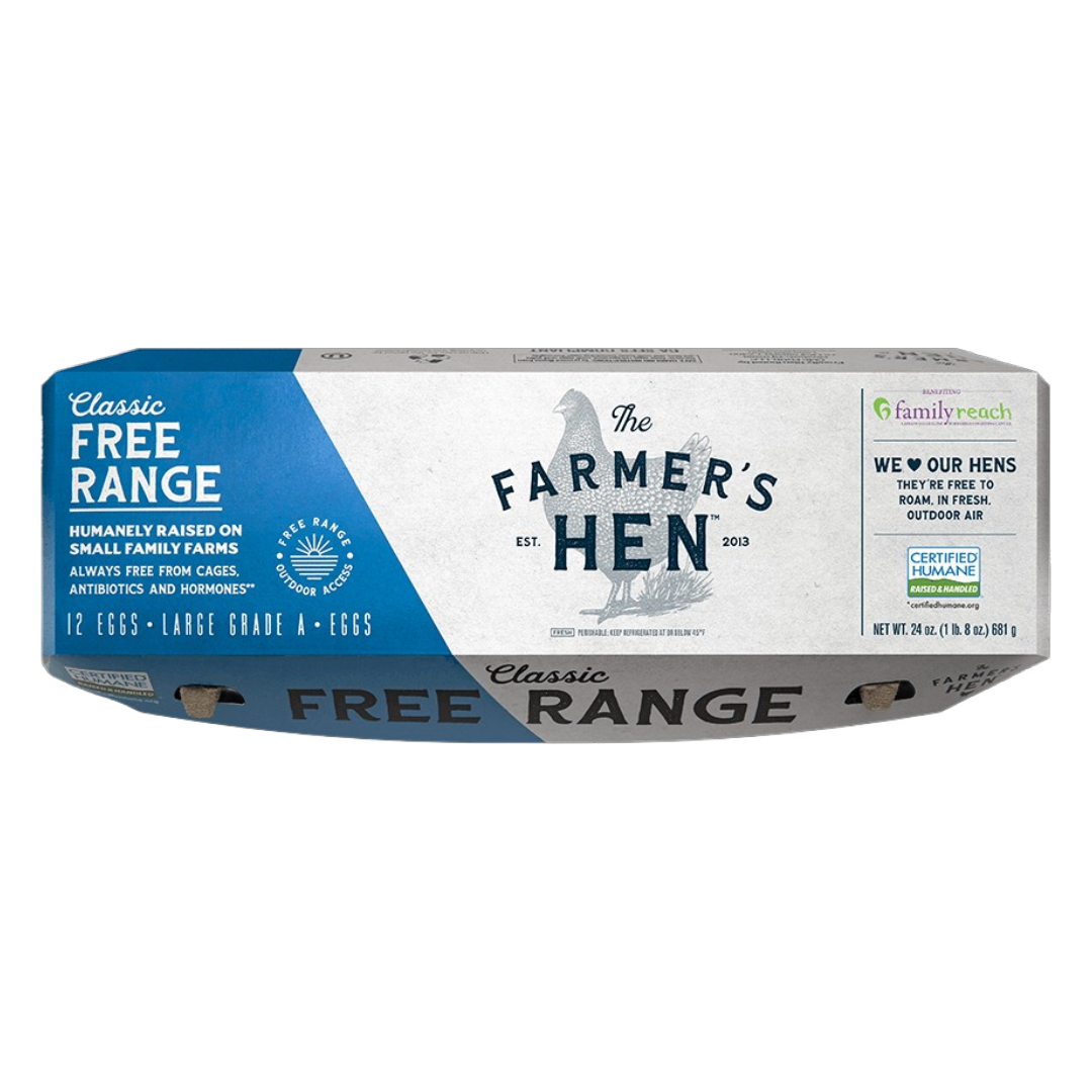 THE FARMER'S HEN LARGE FREE RANGE EGGS