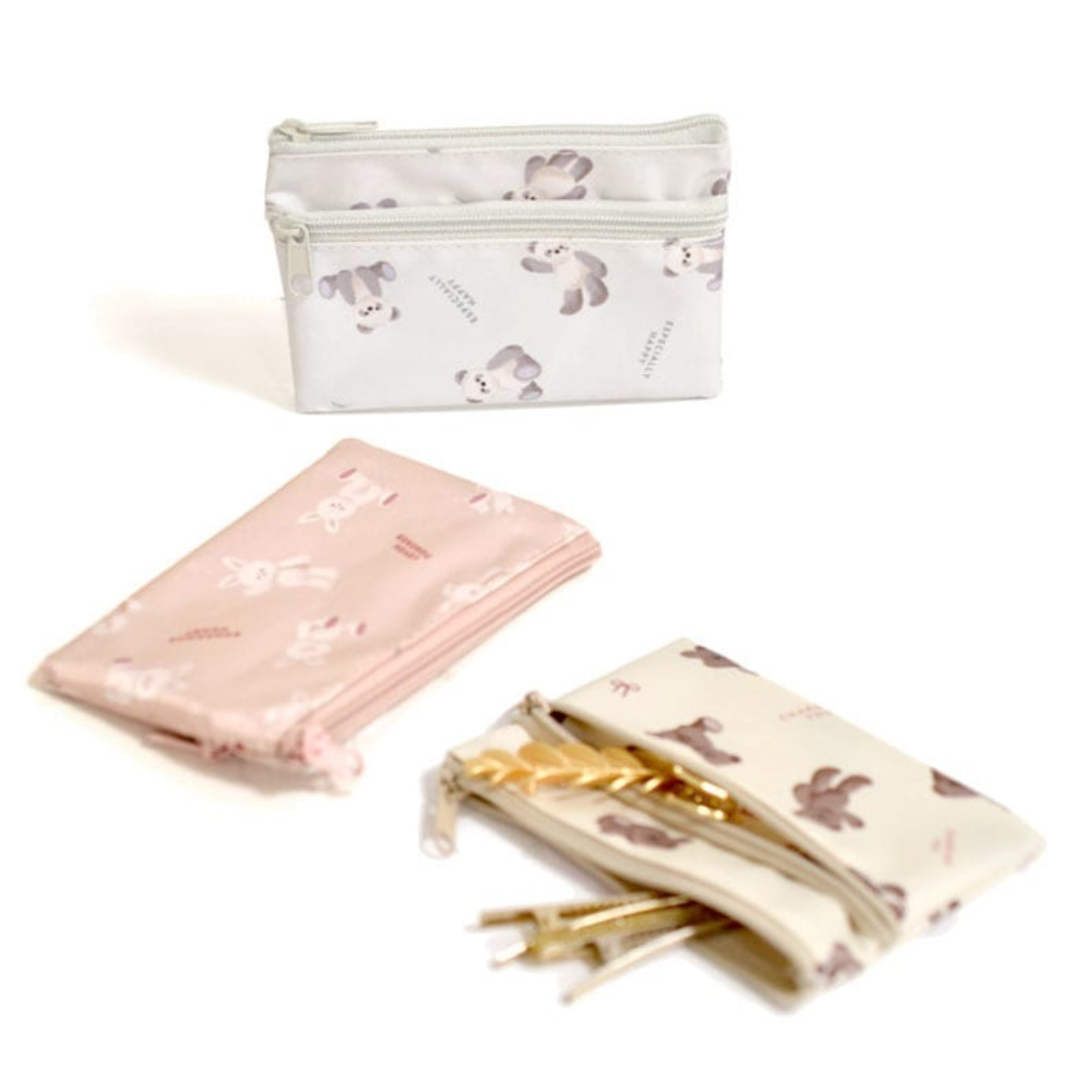 FLUFFY W ZIPPER COIN CASE