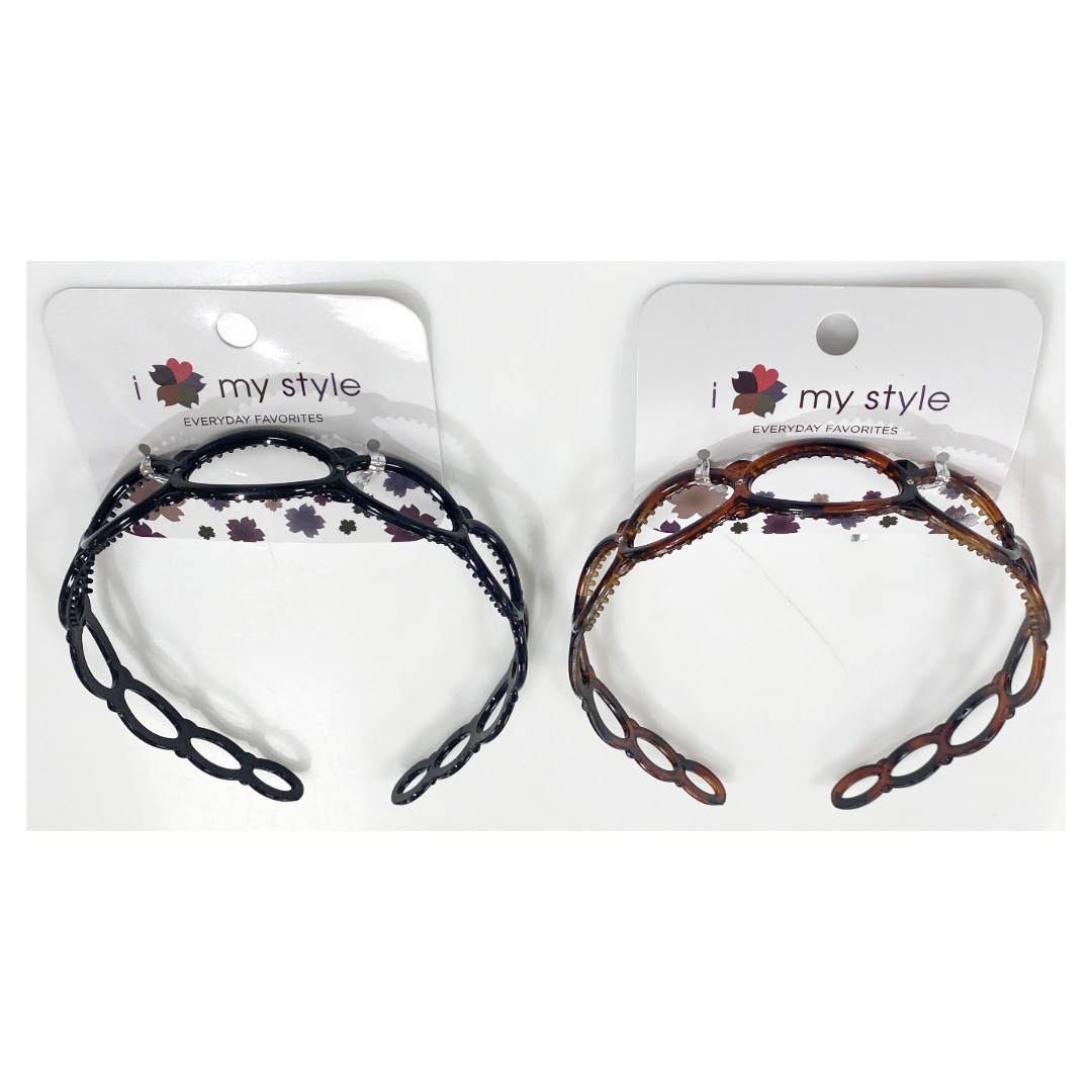 HAIR ACC HEADBAND BLACK AND BROWN