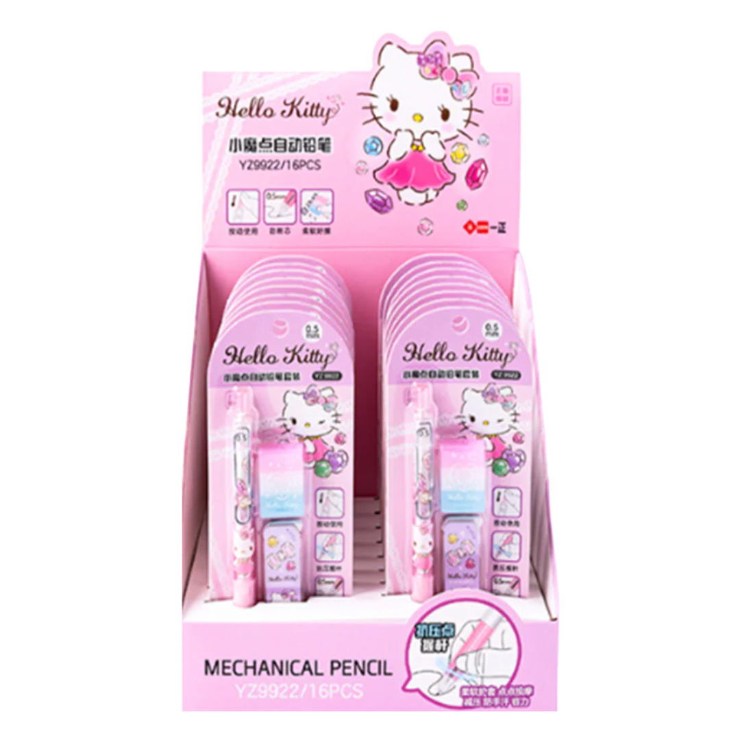 SANRIO HELLO KITTY  MECHANICAL PENCIL LEAD ERASER SET