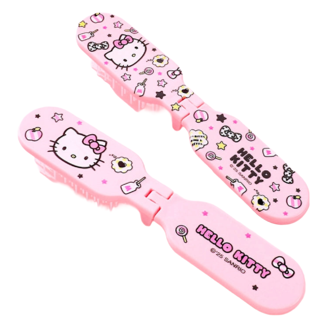 SANRIO FOLDABLE HAIR BRUSH W/ MIRROR HELLO KITTY