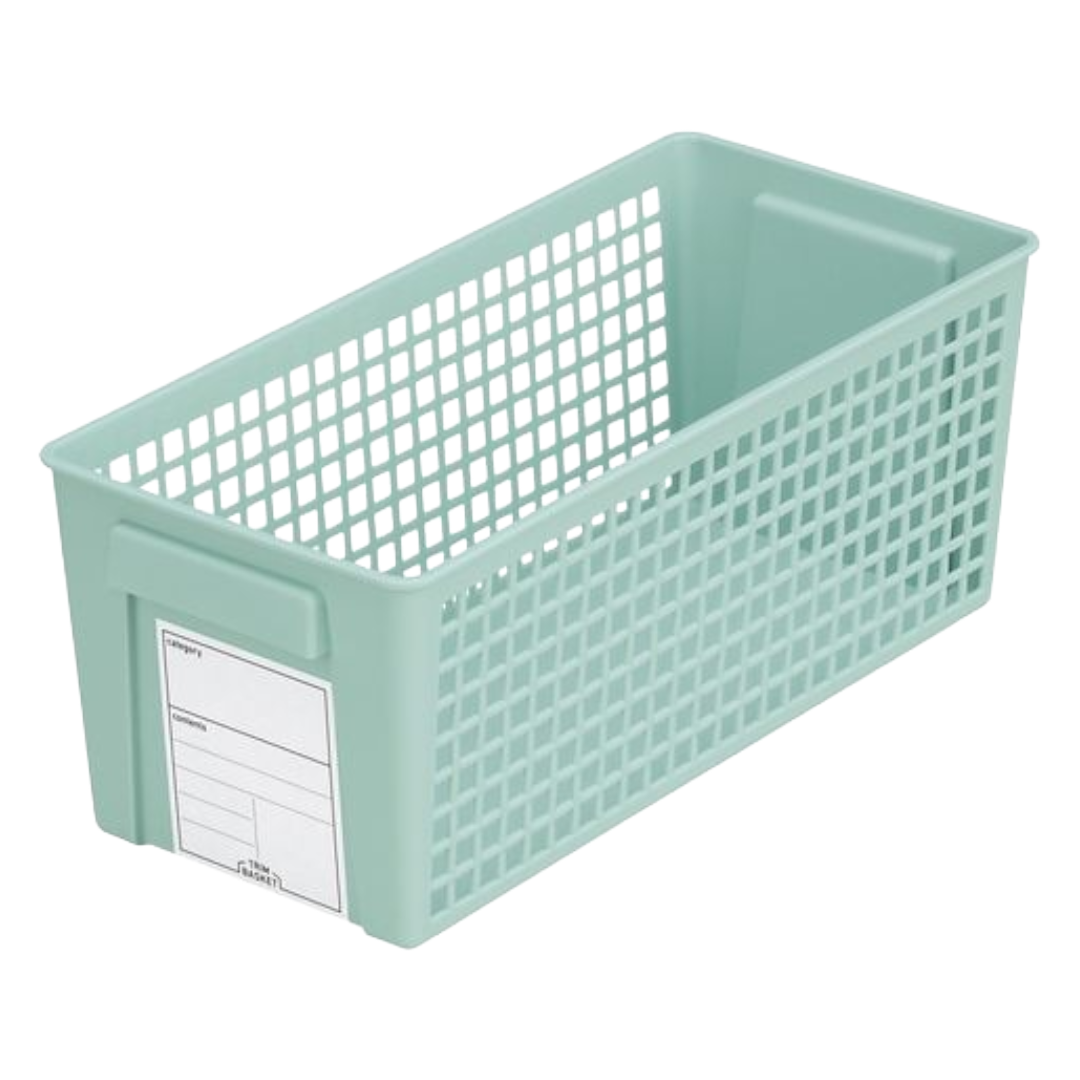 INOMATA TRIM BASKET SLIM BLUE 13.0×28.7×11.5CM