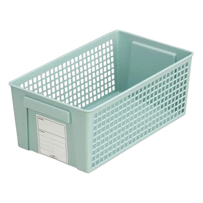 INOMATA TRIM BASKET WIDE BLUE 16.6X28.6X11.5CM