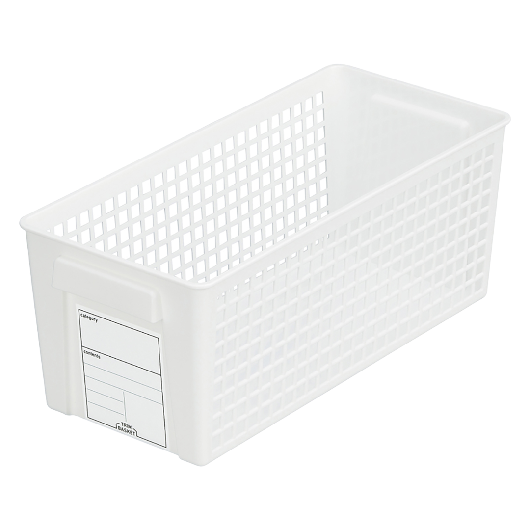 INOMATA TRIM BASKET SLIM WHITE 13.0×28.7×11.5CM