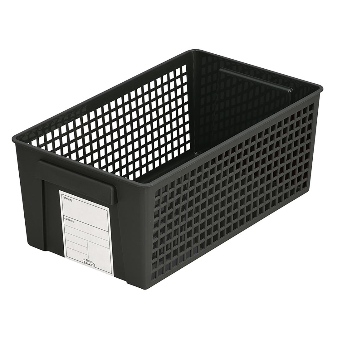 INOMATA TRIM BASKET WIDE BLACK 16.5×28.7×11.5CM
