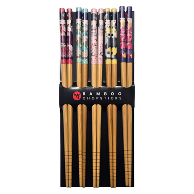 BAMBOO CHOPSTICKS 5 PAIRS SET JAPANESE DOLL