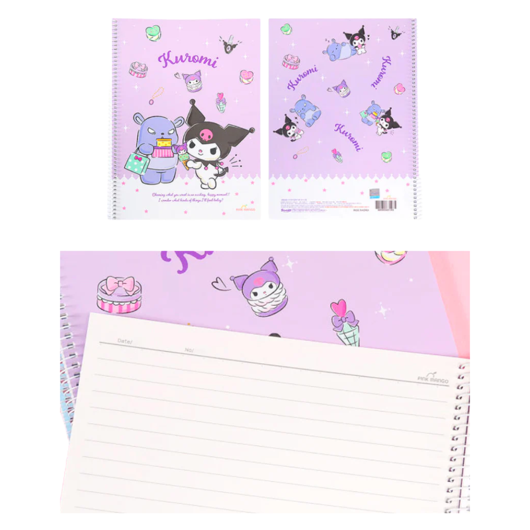 SANRIO KUROMI RINGED LINE NOTE 18.5×25.7 CM
