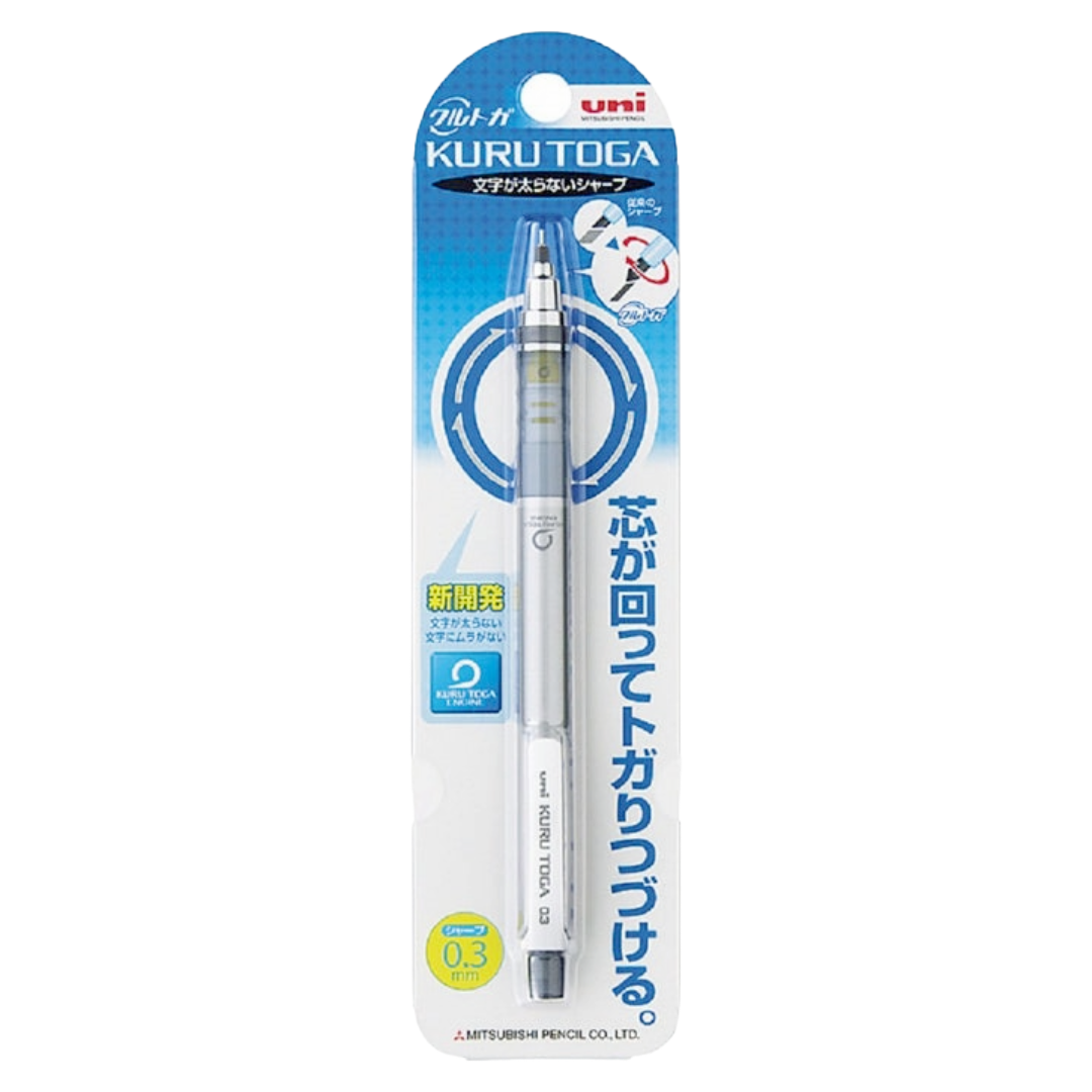 KURUTOGA MECHANICAL PENCIL STANDARD 0.3MM SILVER